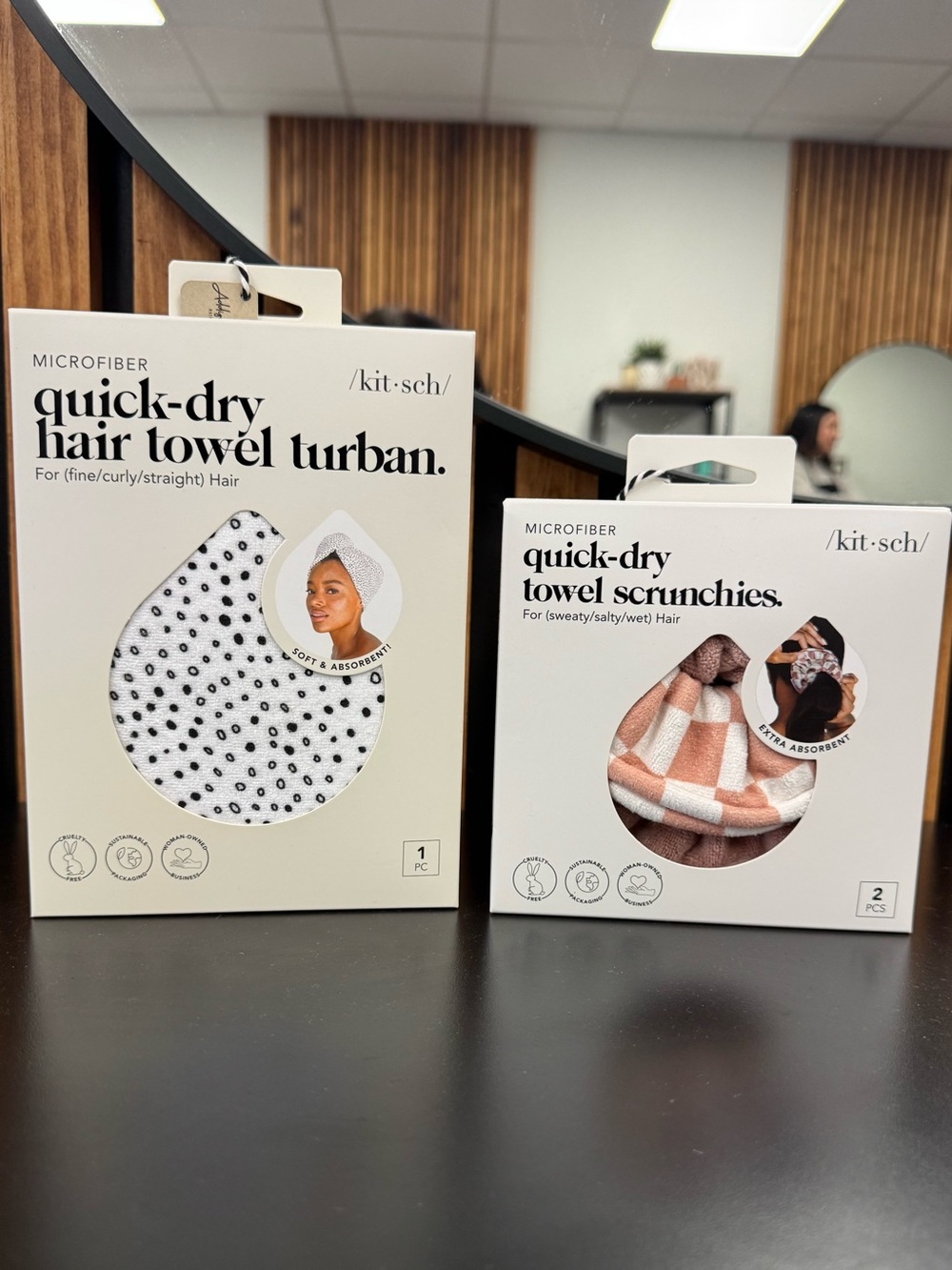 Kitsch quick dry towel scrunchies & quick dry hair towel turban